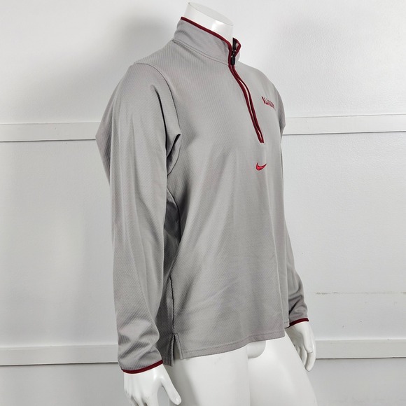 Nike Alabama Crimson Tide Mens Medium Grey Quarter Zip Pullover Jacket NCAA - Picture 4 of 7